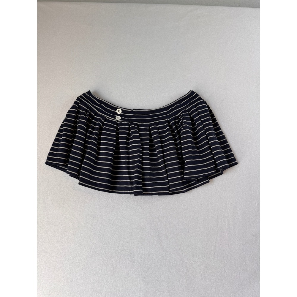 Juicy Couture Beach Royalty Mini Skirt Cover Up Women's S Navy White Y2K